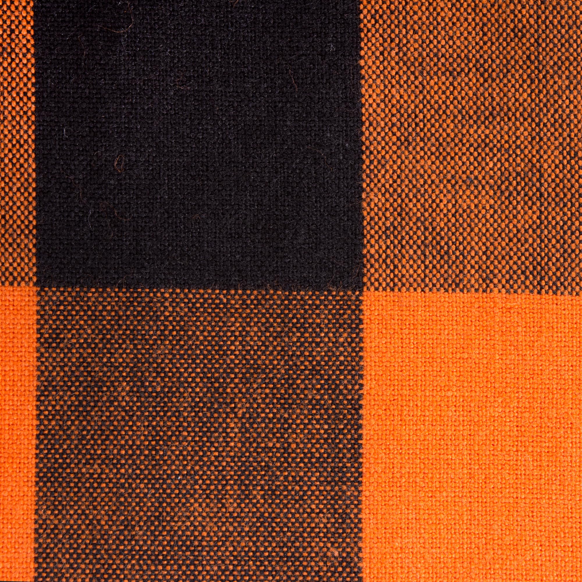 Dii Buffalo Check Collection, Classic Farmhouse Table Runner, 14X72, Orange & Black